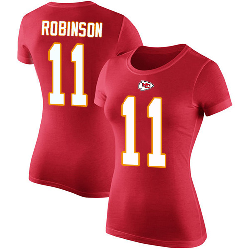 Women Football Kansas City Chiefs #11 Robinson Demarcus Red Rush Pride Name and Number T-Shirt->nfl t-shirts->Sports Accessory